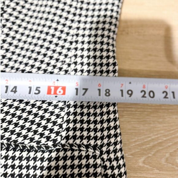 Marled Black White Houndstooth Blazer Double Breasted Pockets Career Classic M - Picture 11 of 12